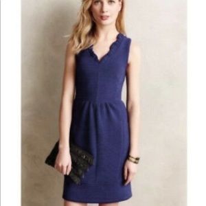 NWT Maeve x Anthropologie Blue Ruffled V-Neck Sleeveless Pocket A-Line Dress SP